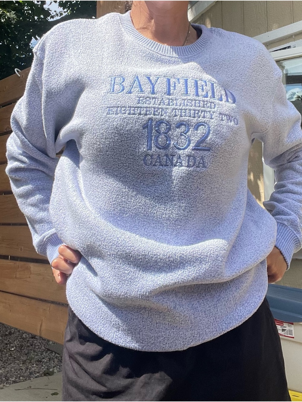 Women's Lavender / Blue Crewneck Sweater - Bayfield Logo